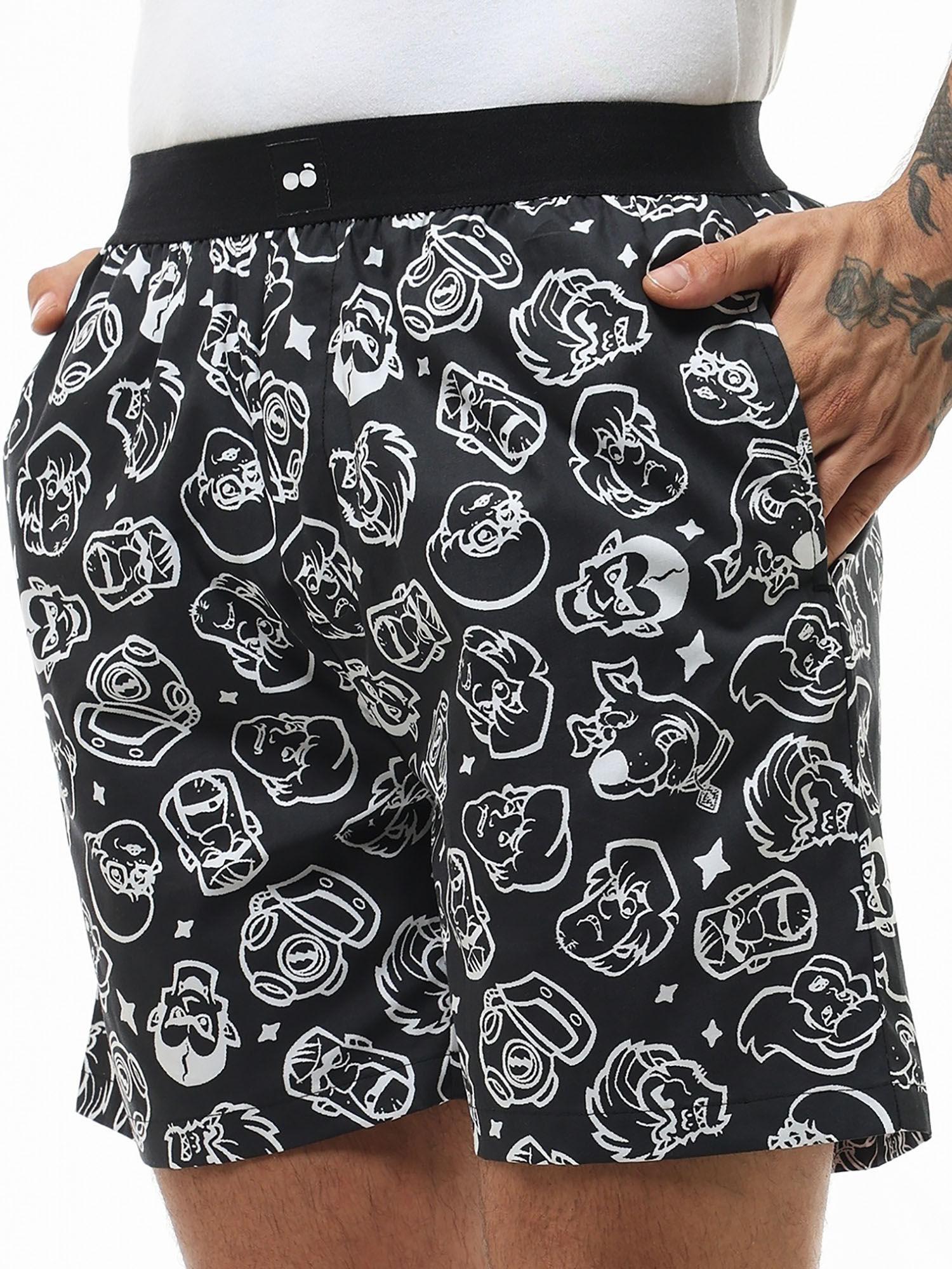 official scooby doo merchandise mens black all over printed boxers