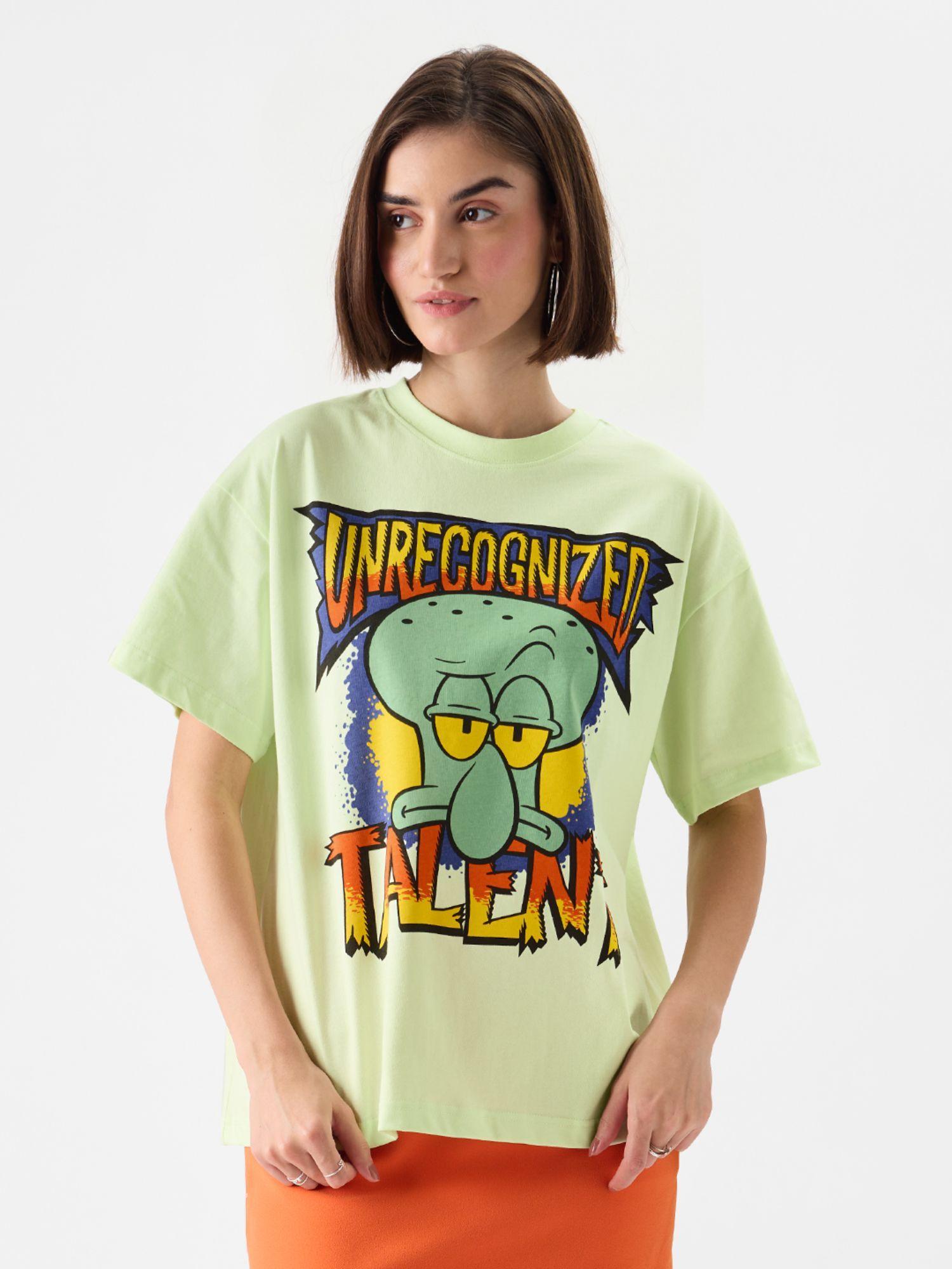 official spongebob : unrecognised talent women oversized t-shirt green