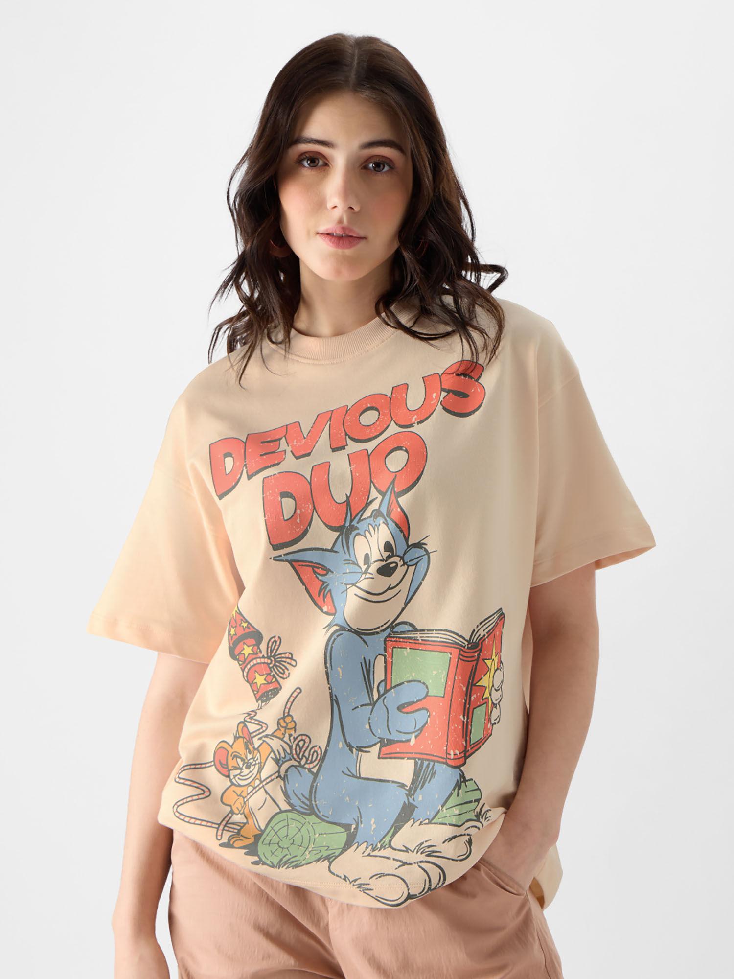 official tom and jerry: devious duo women oversized t-shirt