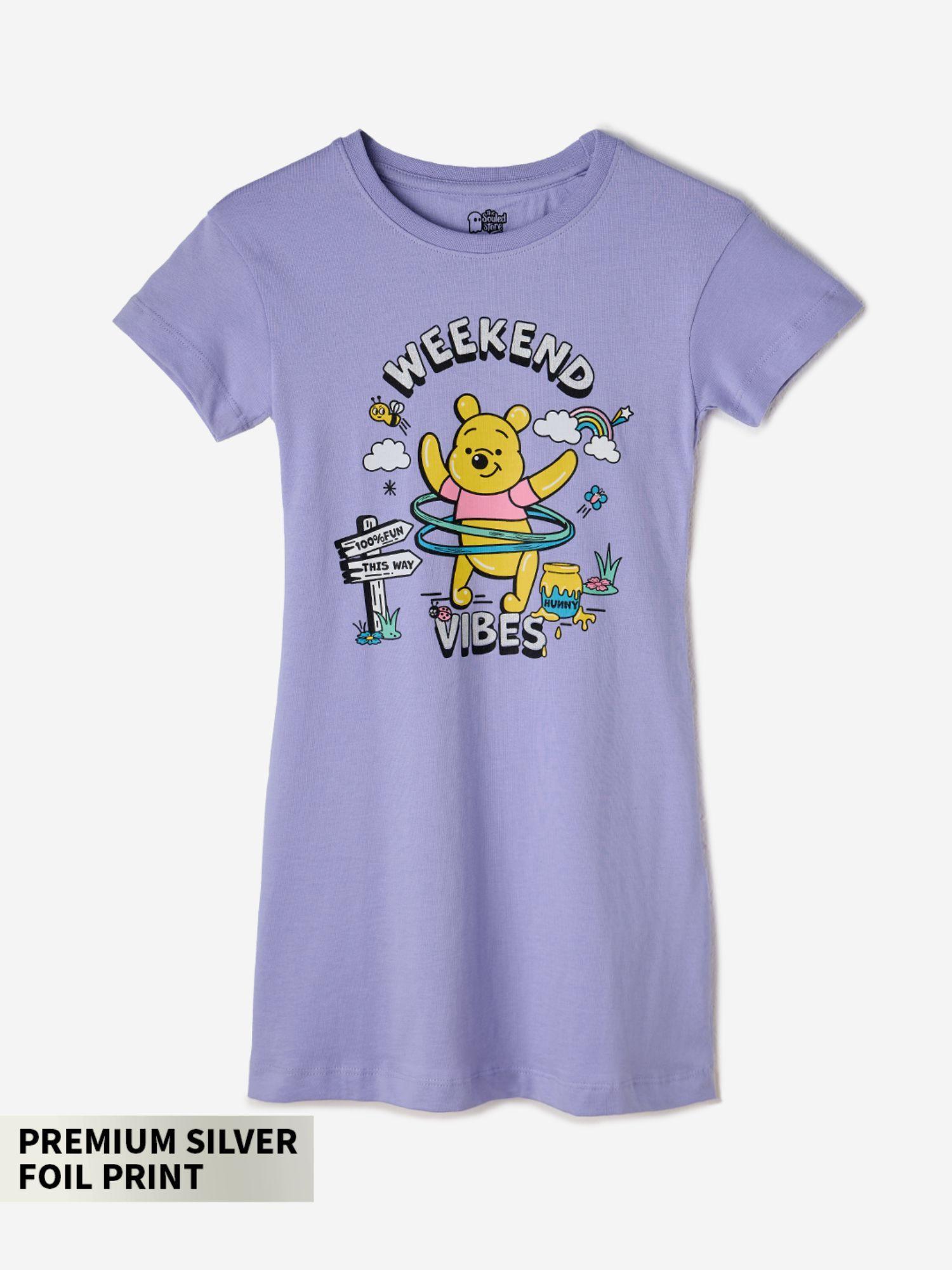 official winnie the pooh vibes girls cotton dress