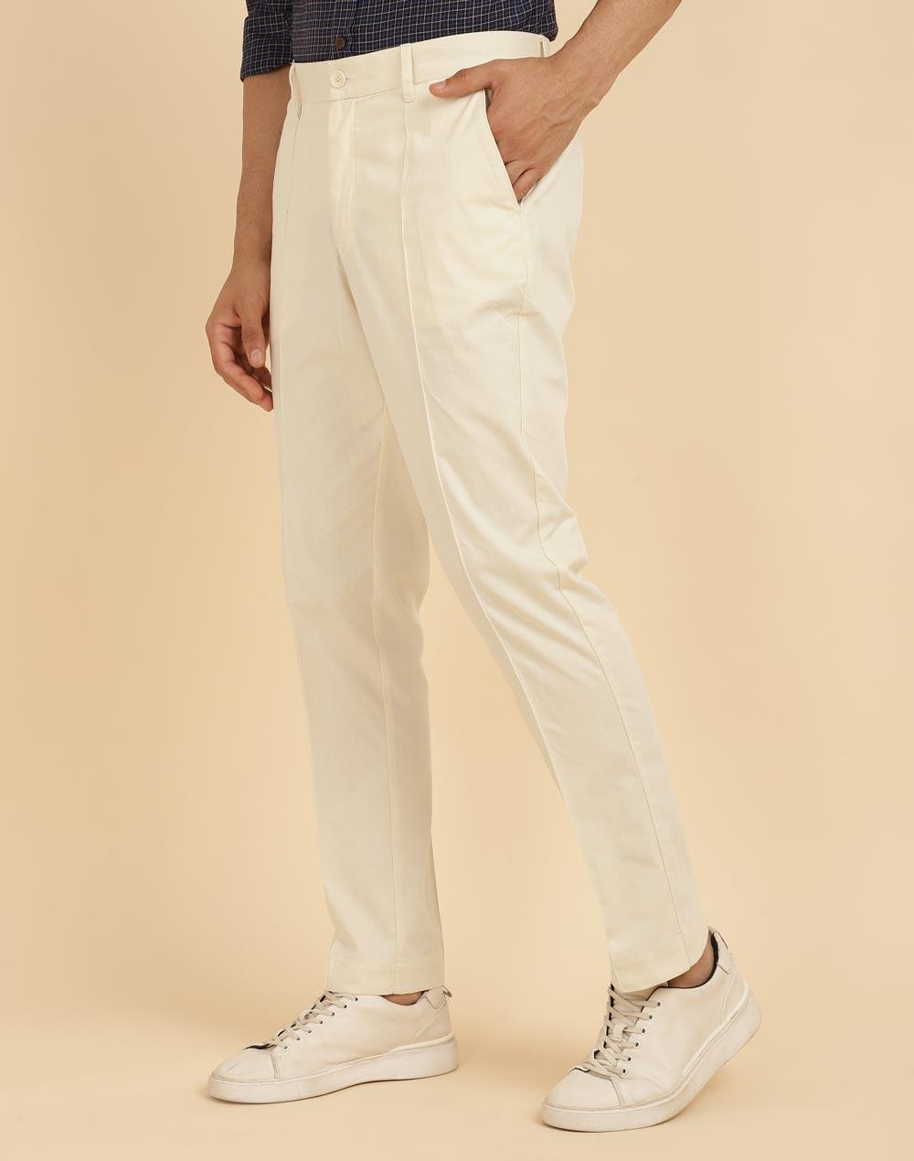 offwhite cotton slim fit jama pants