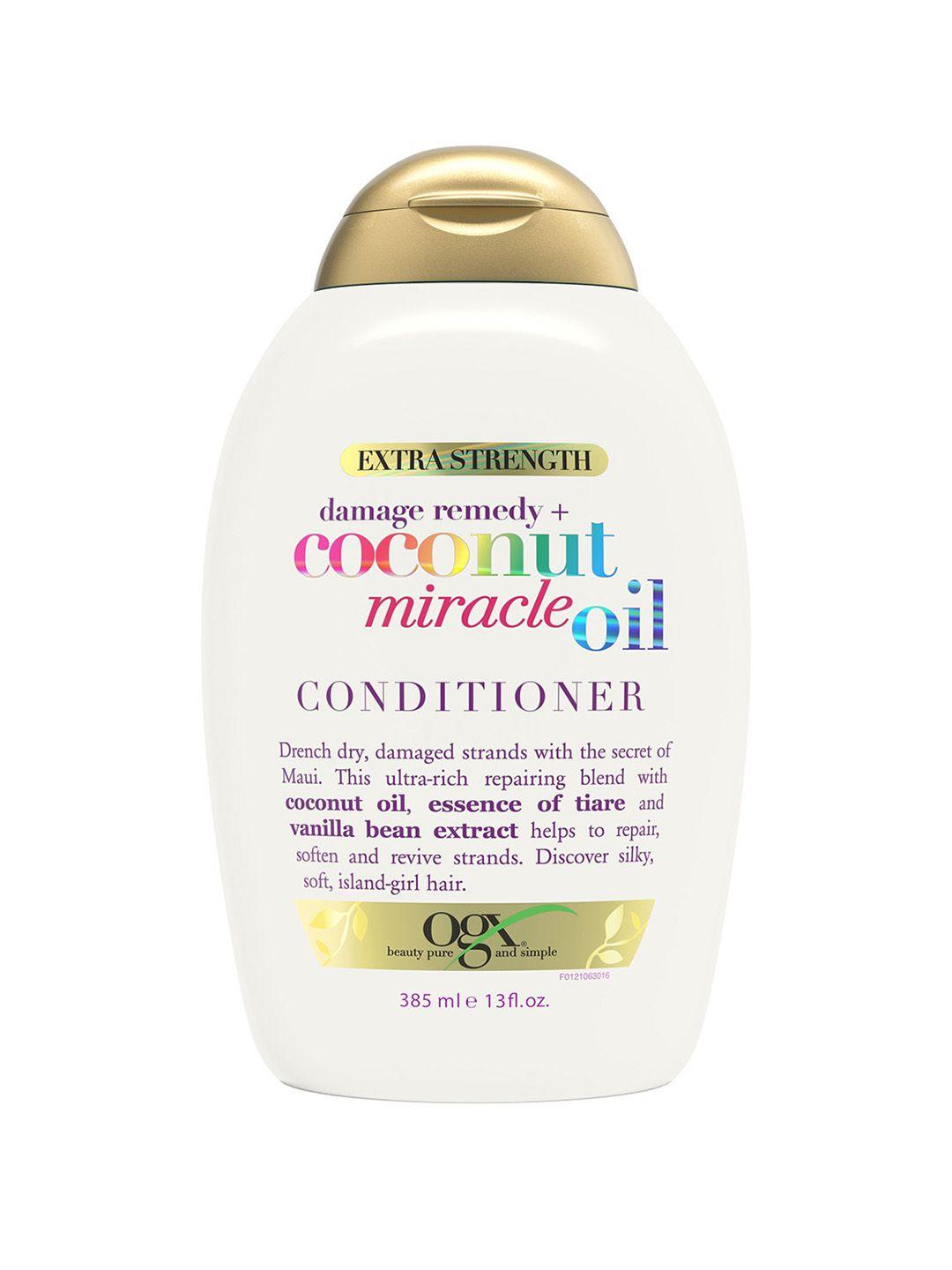 ogx extra strength damage remedy coconut miracle oil conditioner with vanilla bean-385 ml