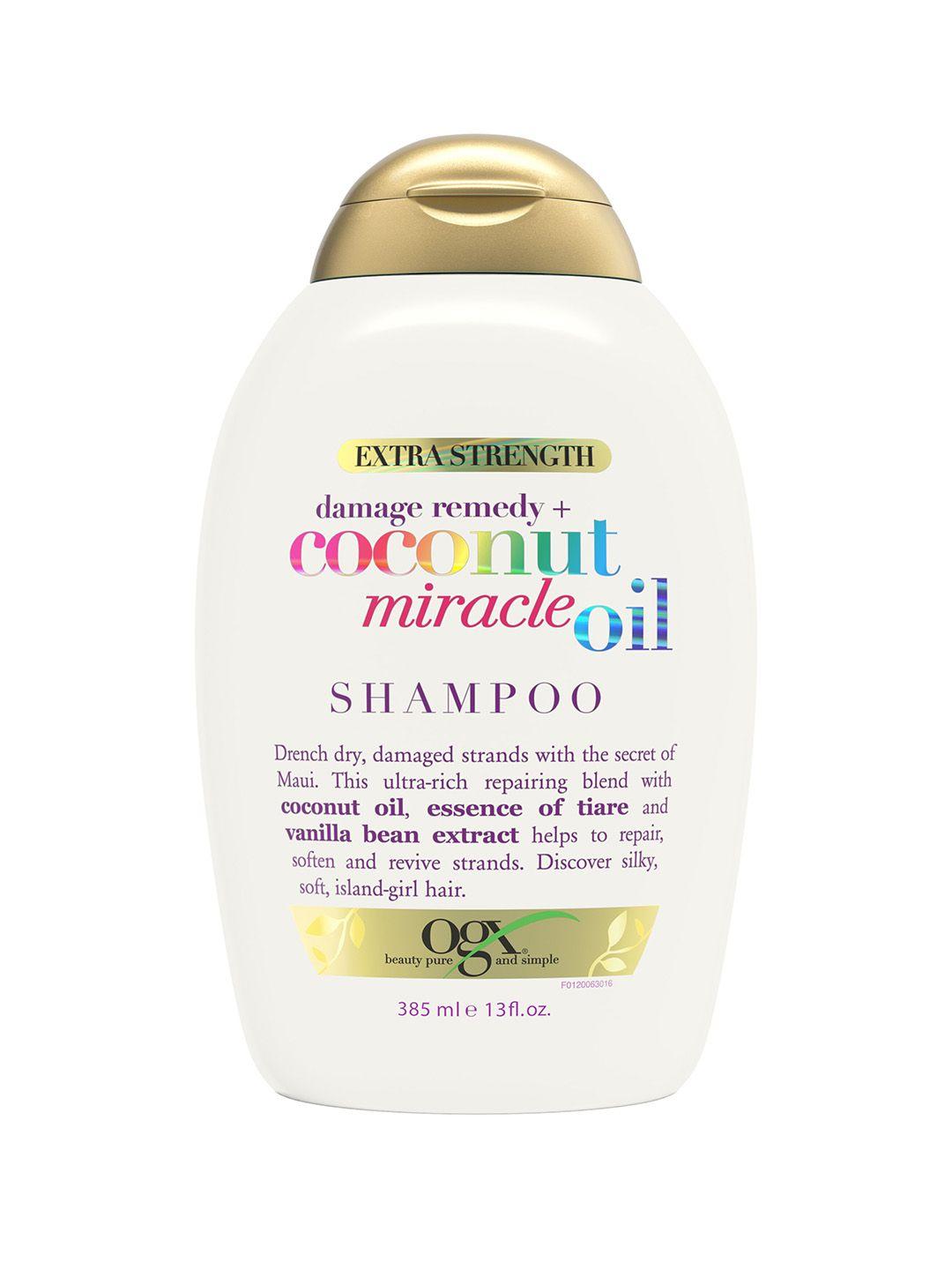 ogx extra strength damage remedy coconut miracle oil shampoo with vanilla bean - 385ml