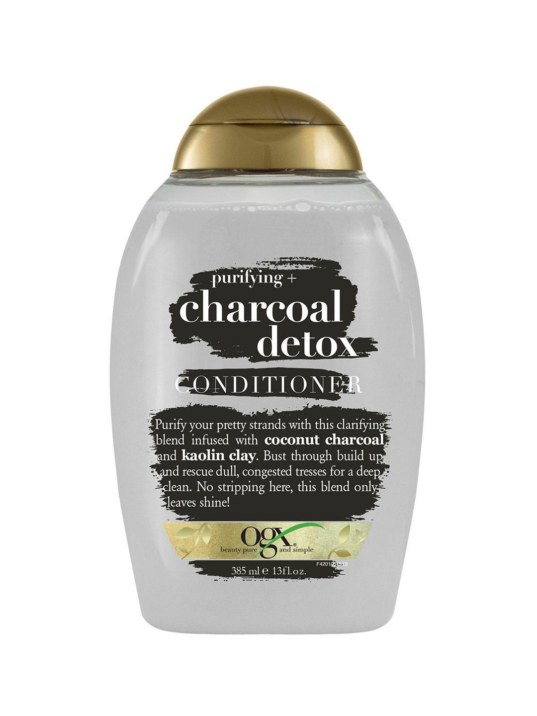 ogx purifying charcoal detox conditioner for dry & dull hair - 385 ml