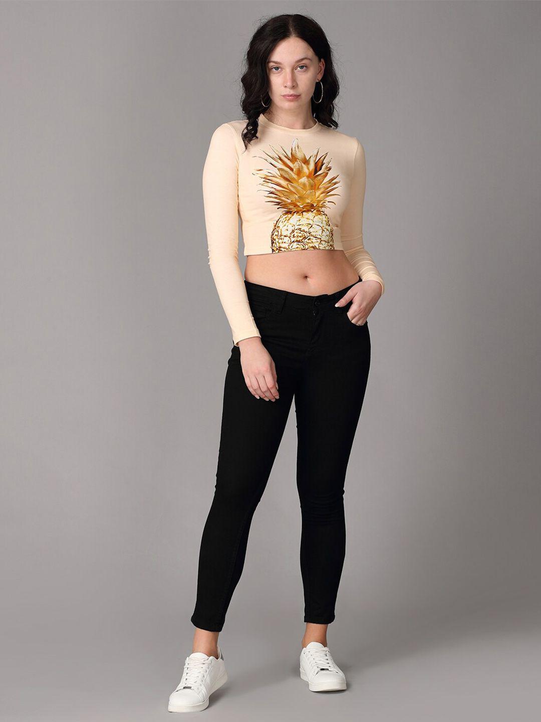 oh so fly white print crop top