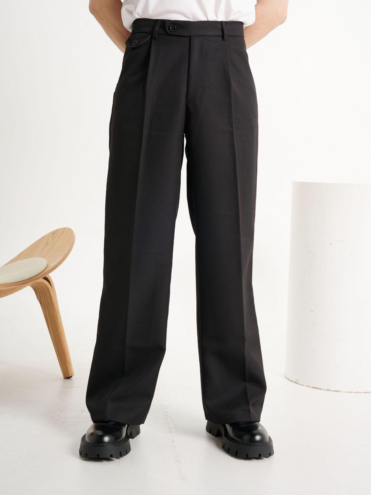 oh so wide korean men pants - black