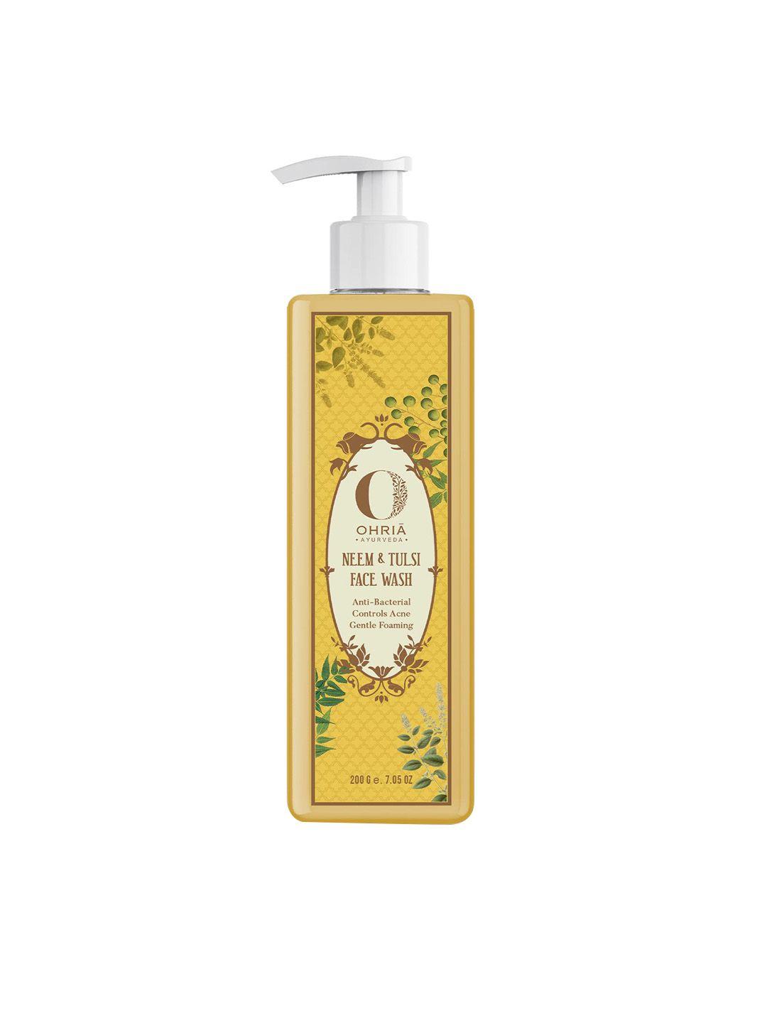 ohria ayurveda neem & tulsi face wash for acne - 200ml