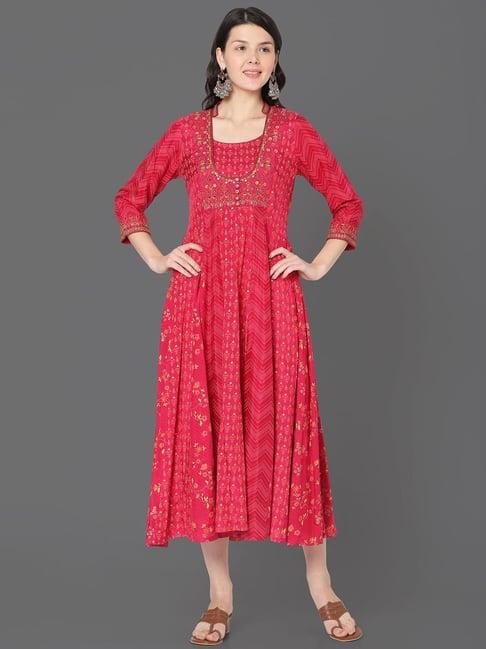 ojas design pink embroidered kurta