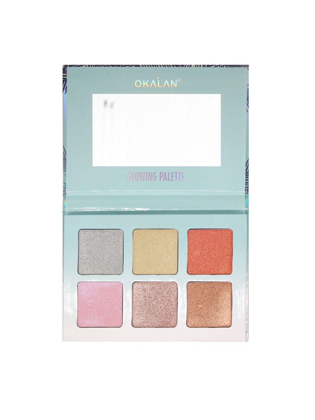 okalan women multi-coloured glowing palette c highlighter 16.8 g