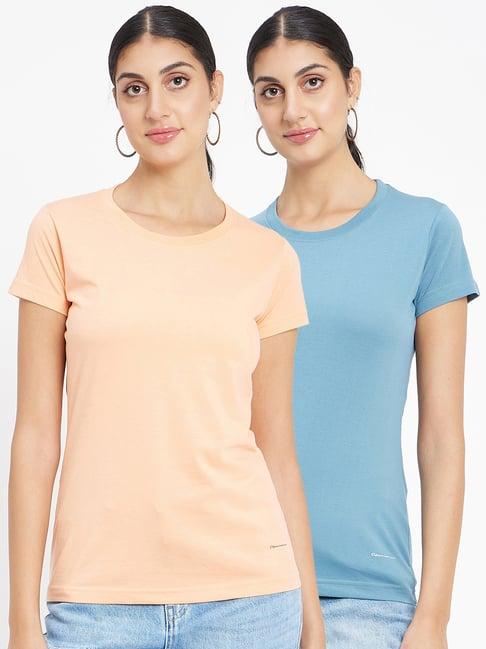 okane blue & peach regular fit t-shirt (pack of 2)