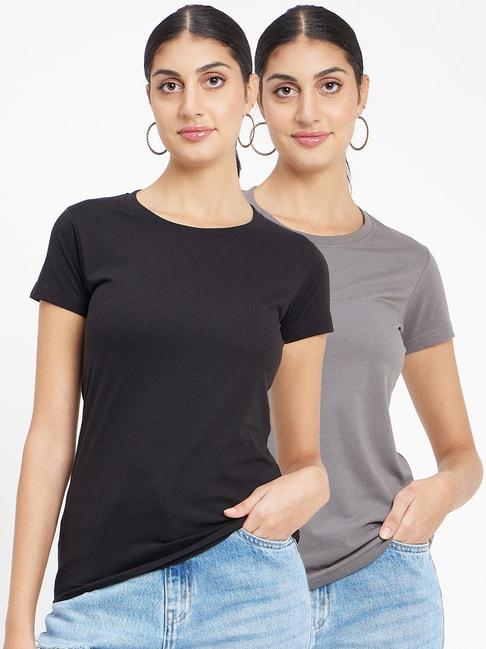 okane grey & black regular fit t-shirt (pack of 2)