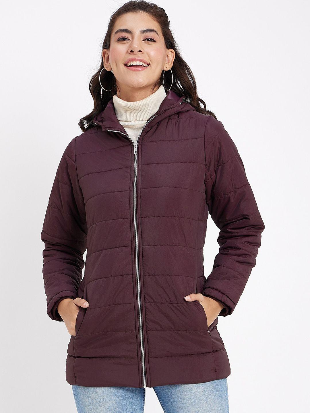okane hooded lightweight longline padded jacket