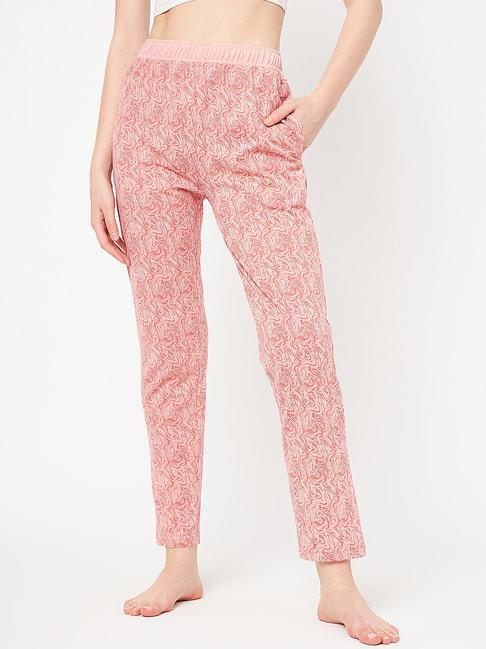 okane light pink printed lounge pants