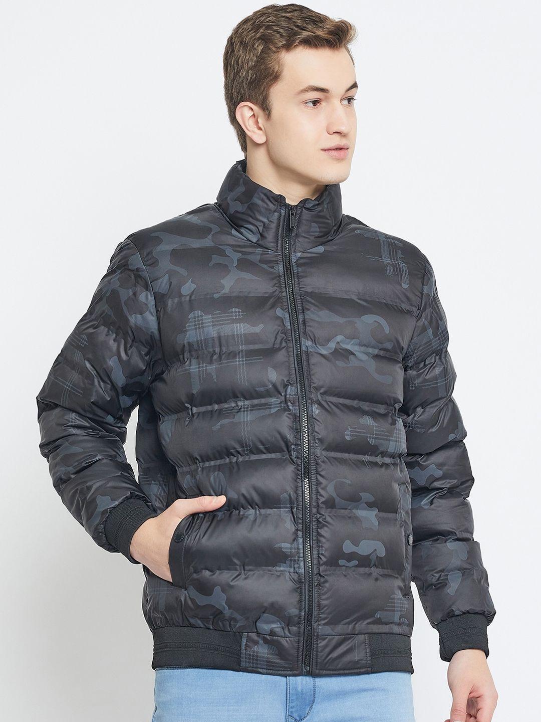okane lightweight camouflage printed mock collar padded jacket