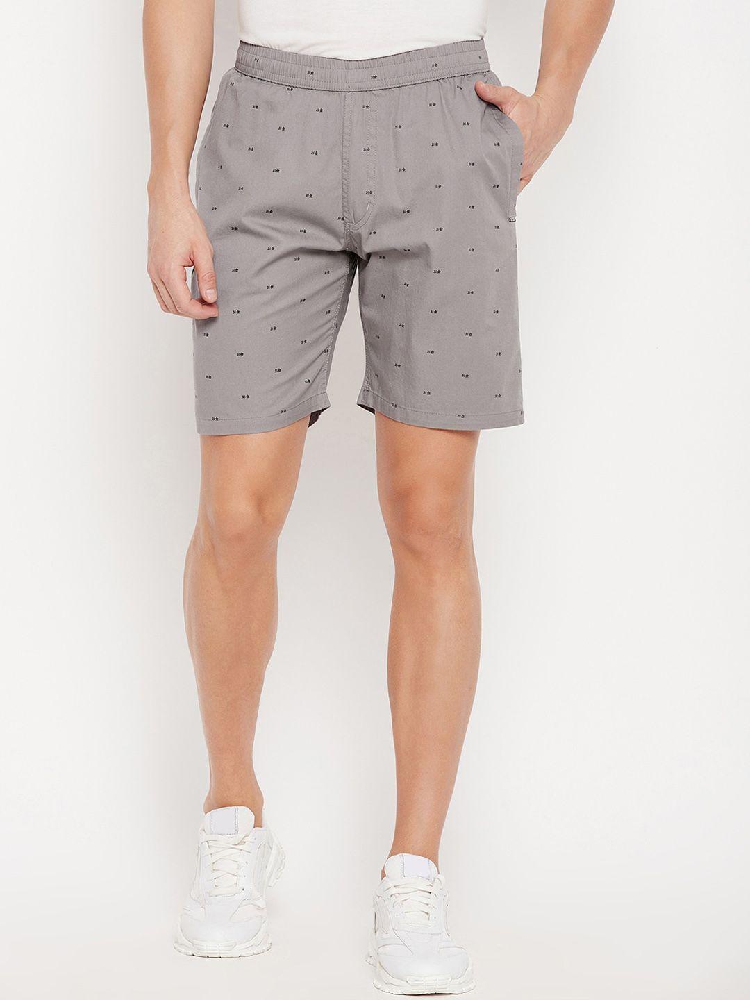 okane men grey printed shorts