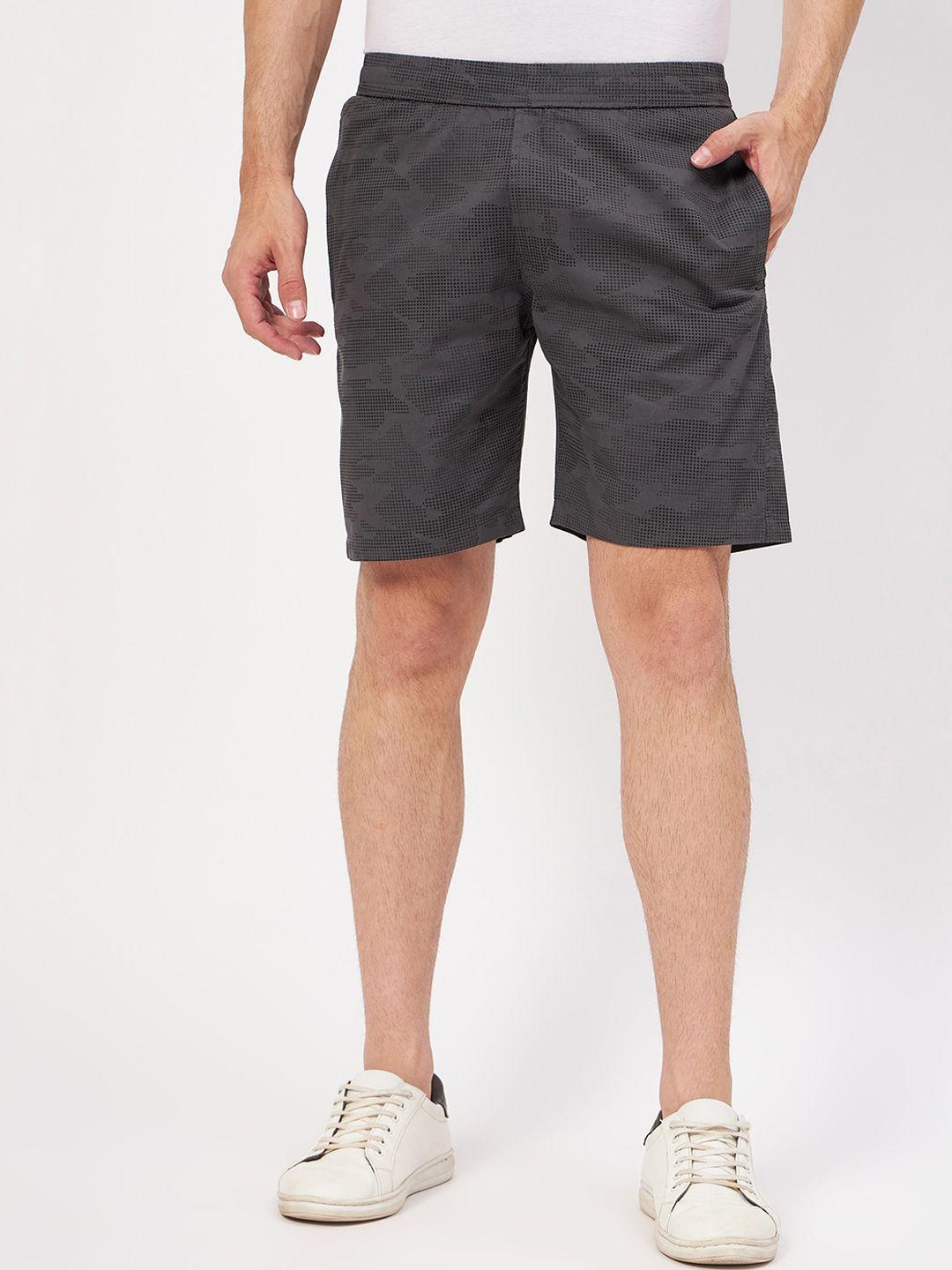 okane men grey printed shorts
