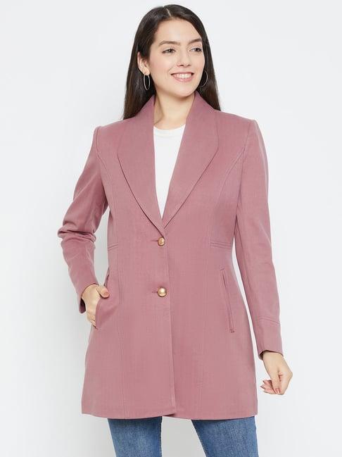okane pink regular fit overcoat