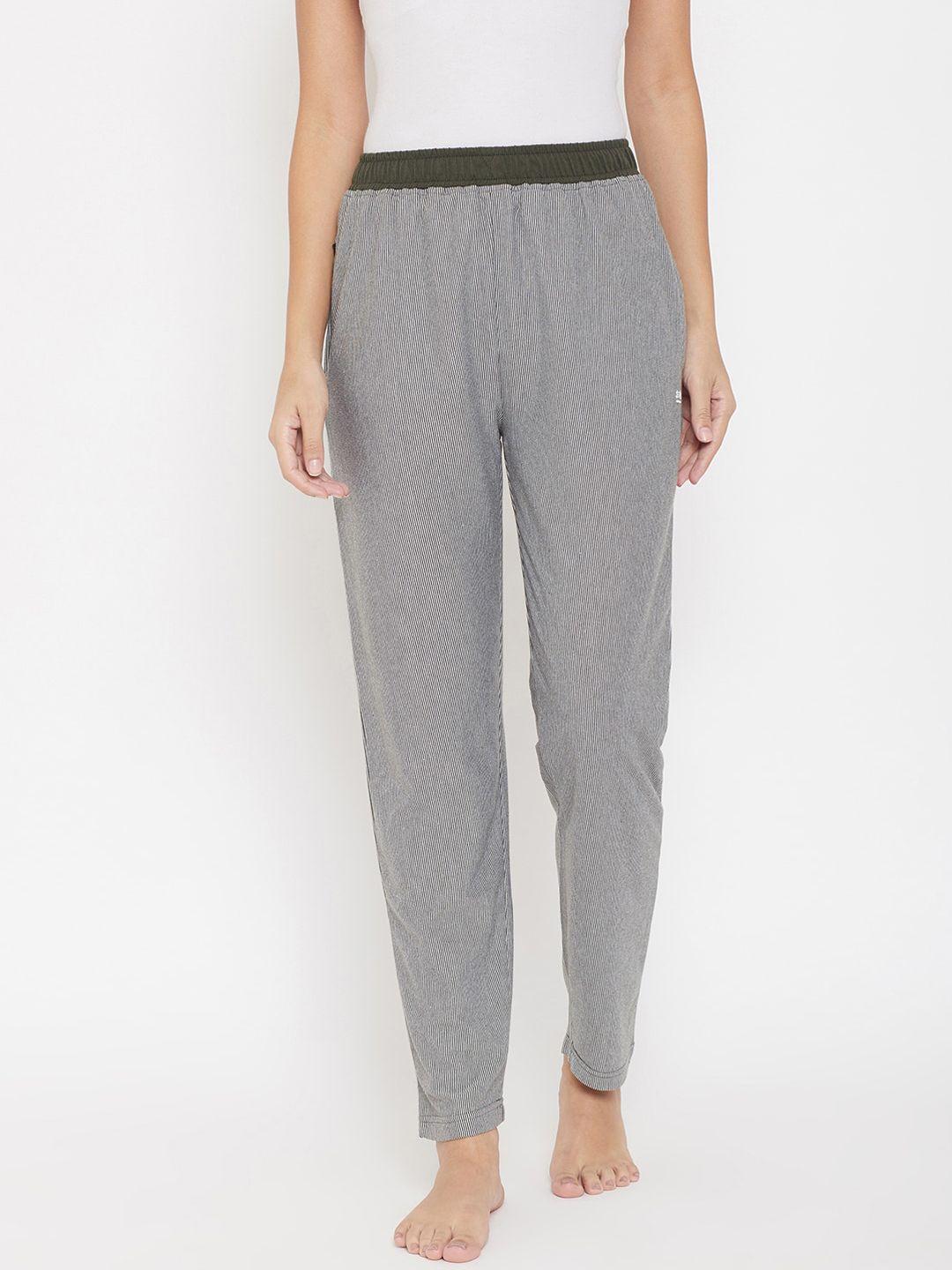 okane-women-olive-green-striped-relaxed-fit-trackpants