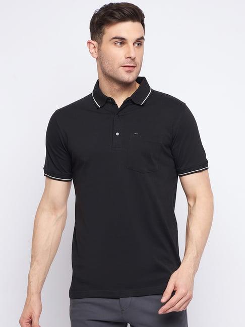 okane black regular fit polo t-shirt