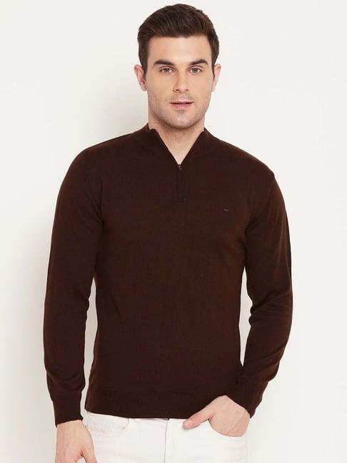 okane brown regular fit sweater