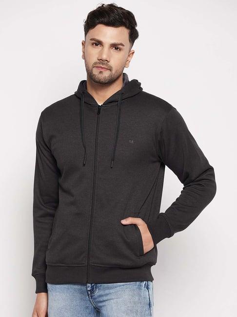 okane charcoal regular fit hooded sweatshirt