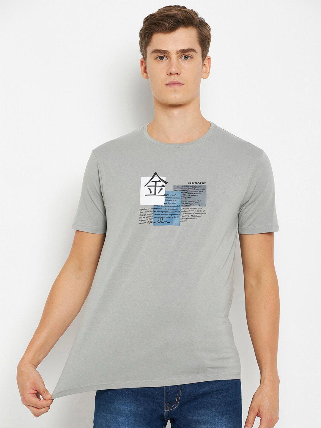 okane graphic printed applique regular fit t-shirt
