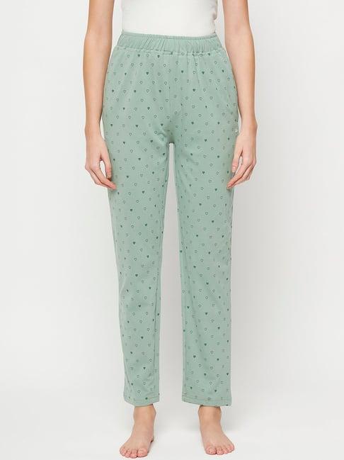 okane green printed lounge pants