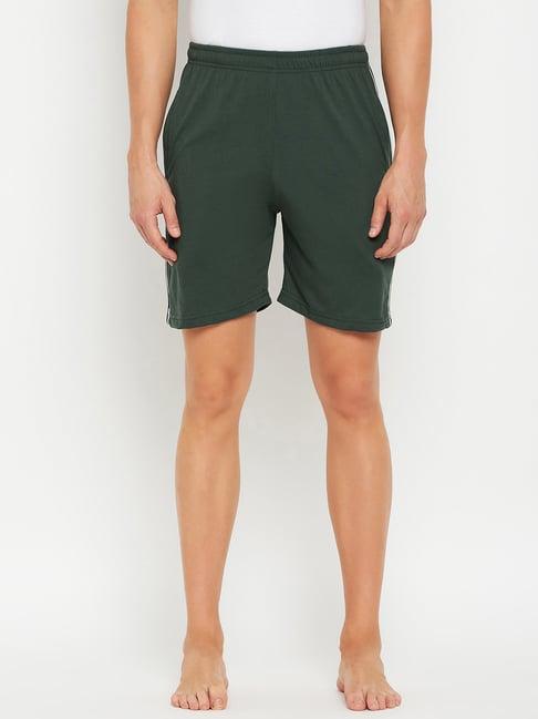 okane green regular fit lounge shorts
