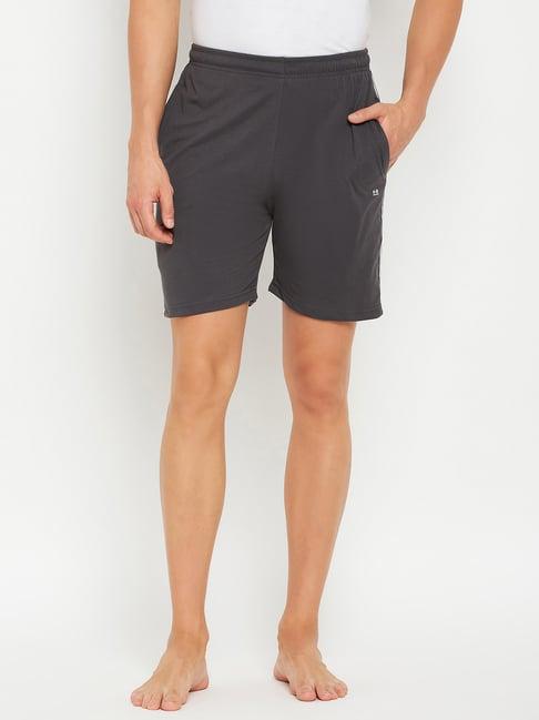 okane grey regular fit lounge shorts
