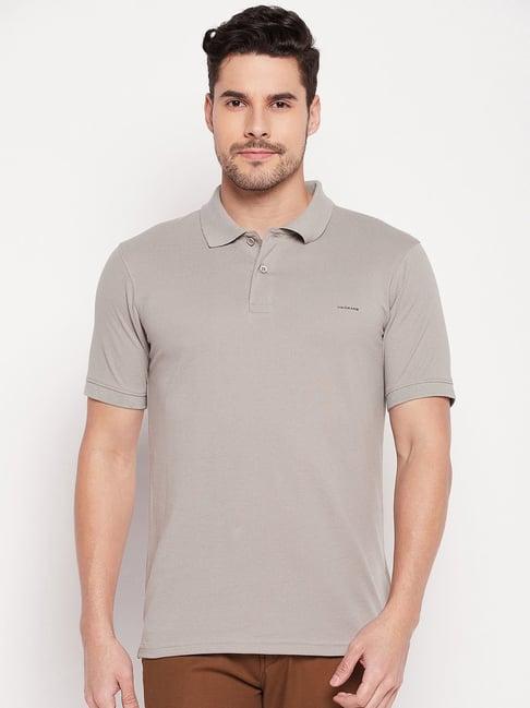 okane grey regular fit polo t-shirt