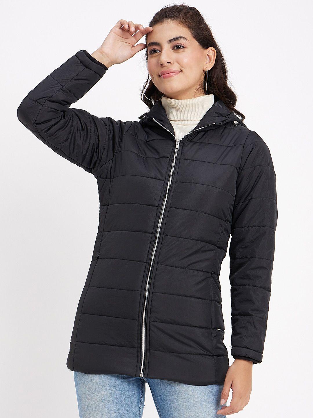 okane hooded lightweight longline padded jacket