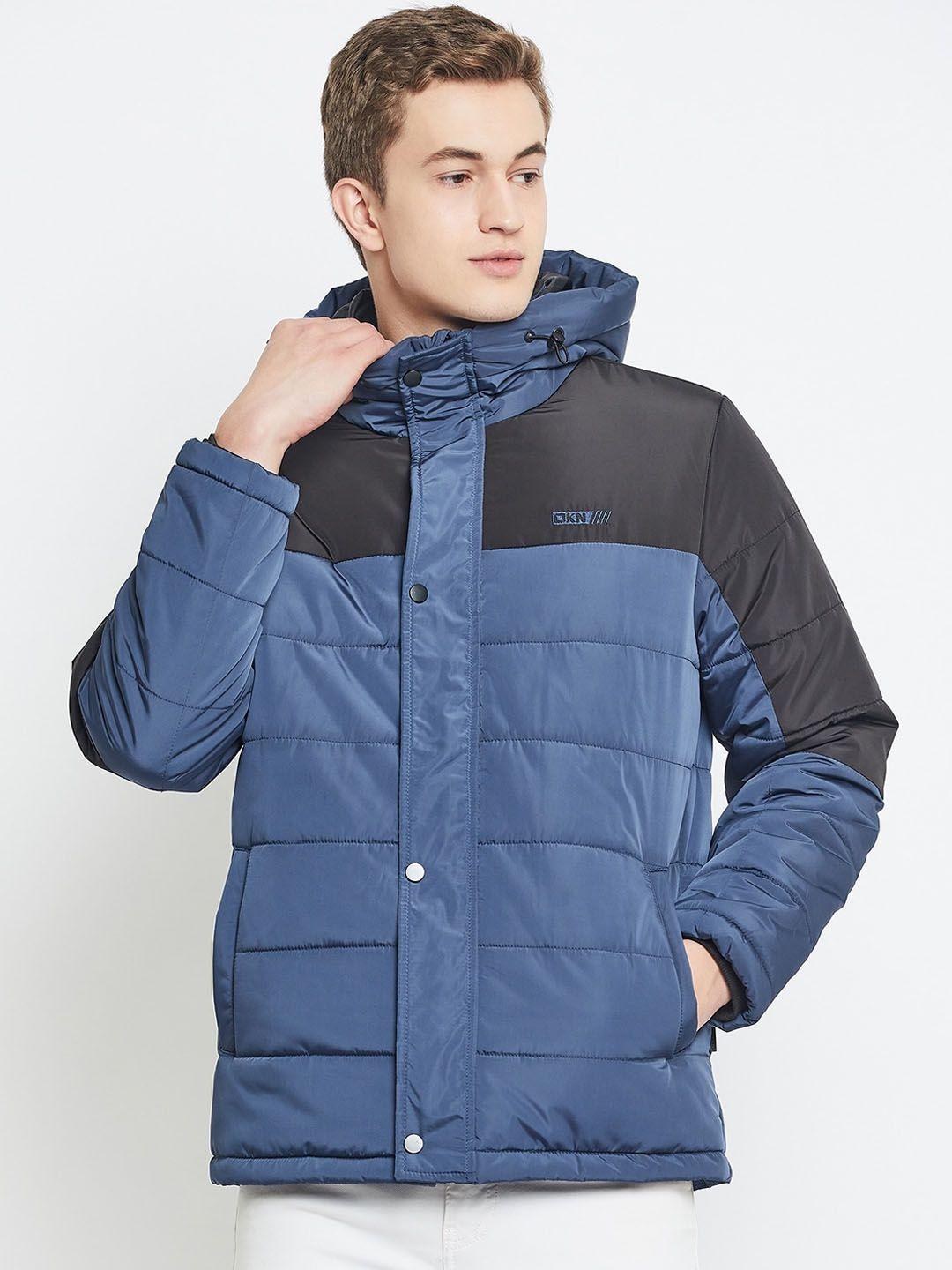 okane lightweight colourblocked hooded padded jacket