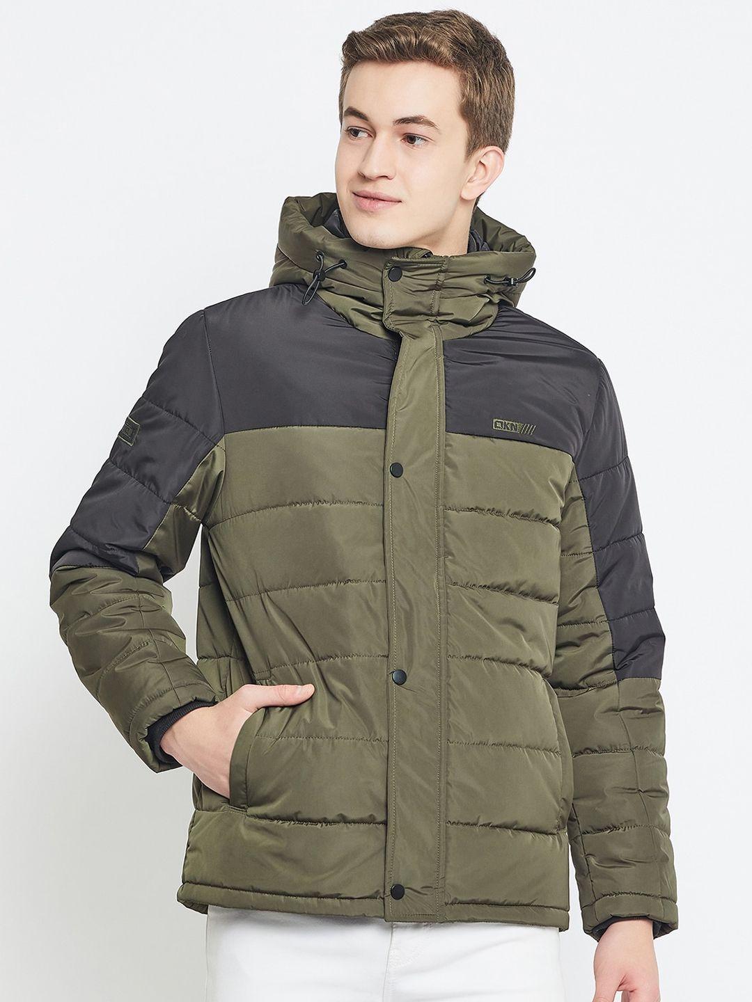 okane lightweight colourblocked hooded padded jacket
