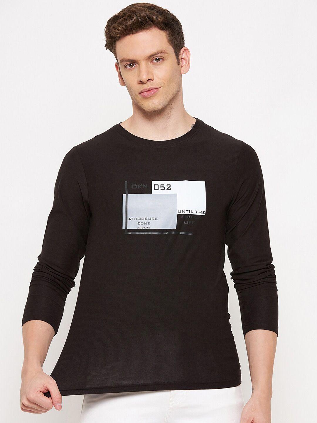 okane men black printed t-shirt