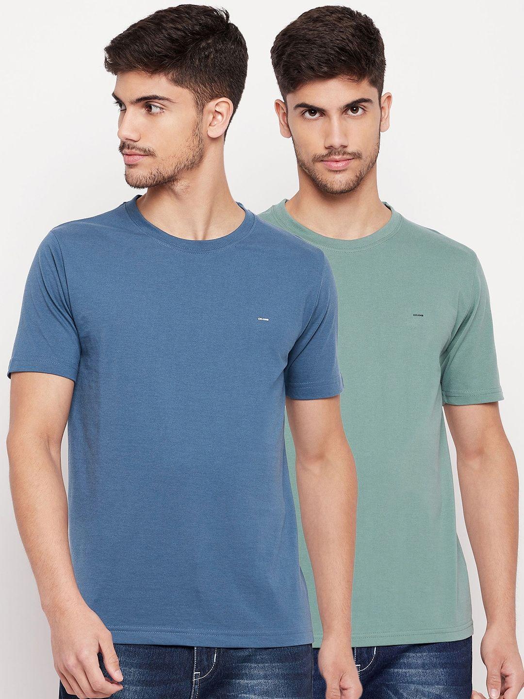 okane men blue 2 v-neck t-shirt