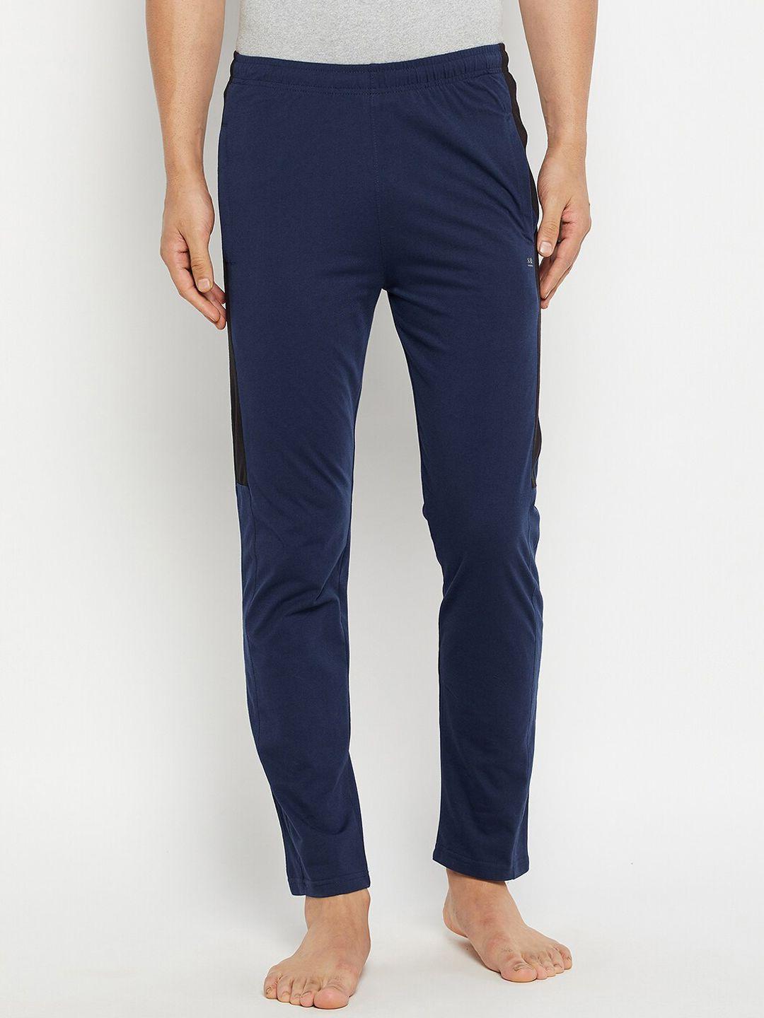 okane men blue solid lounge pants