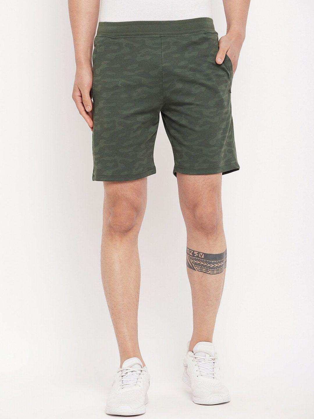 okane men camouflage printed mid rise regular shorts