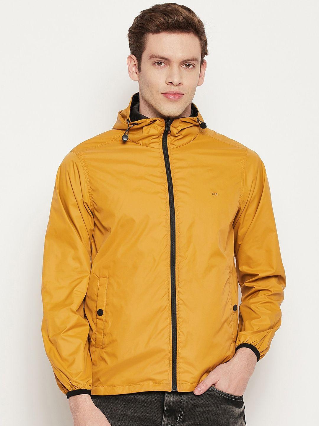 okane men mustard black reversible padded jacket