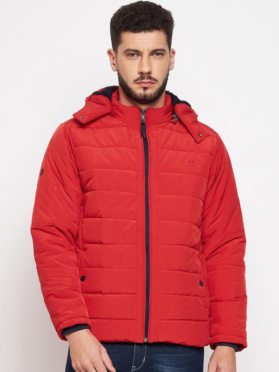 okane men red lightweight padded jacket