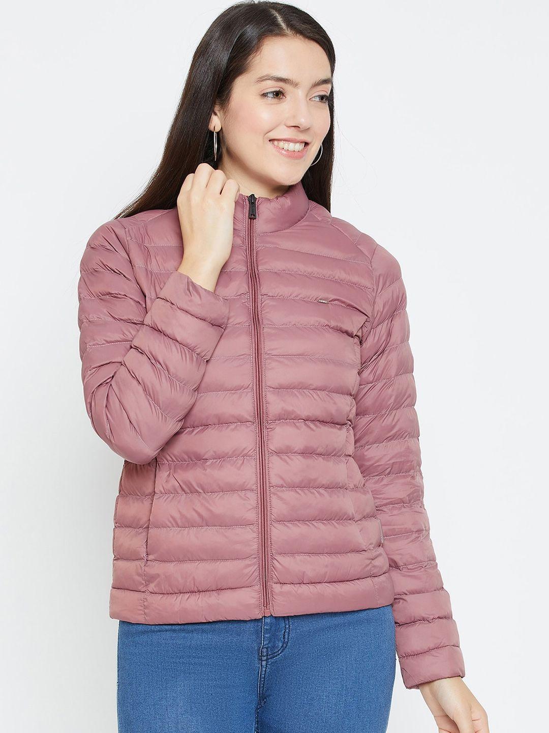 okane mock collar lightweight puffer jacket