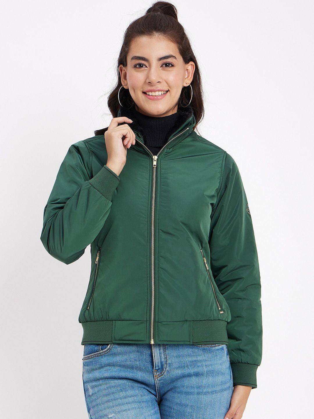 okane mock collar long sleeves lightweight bomber jacket