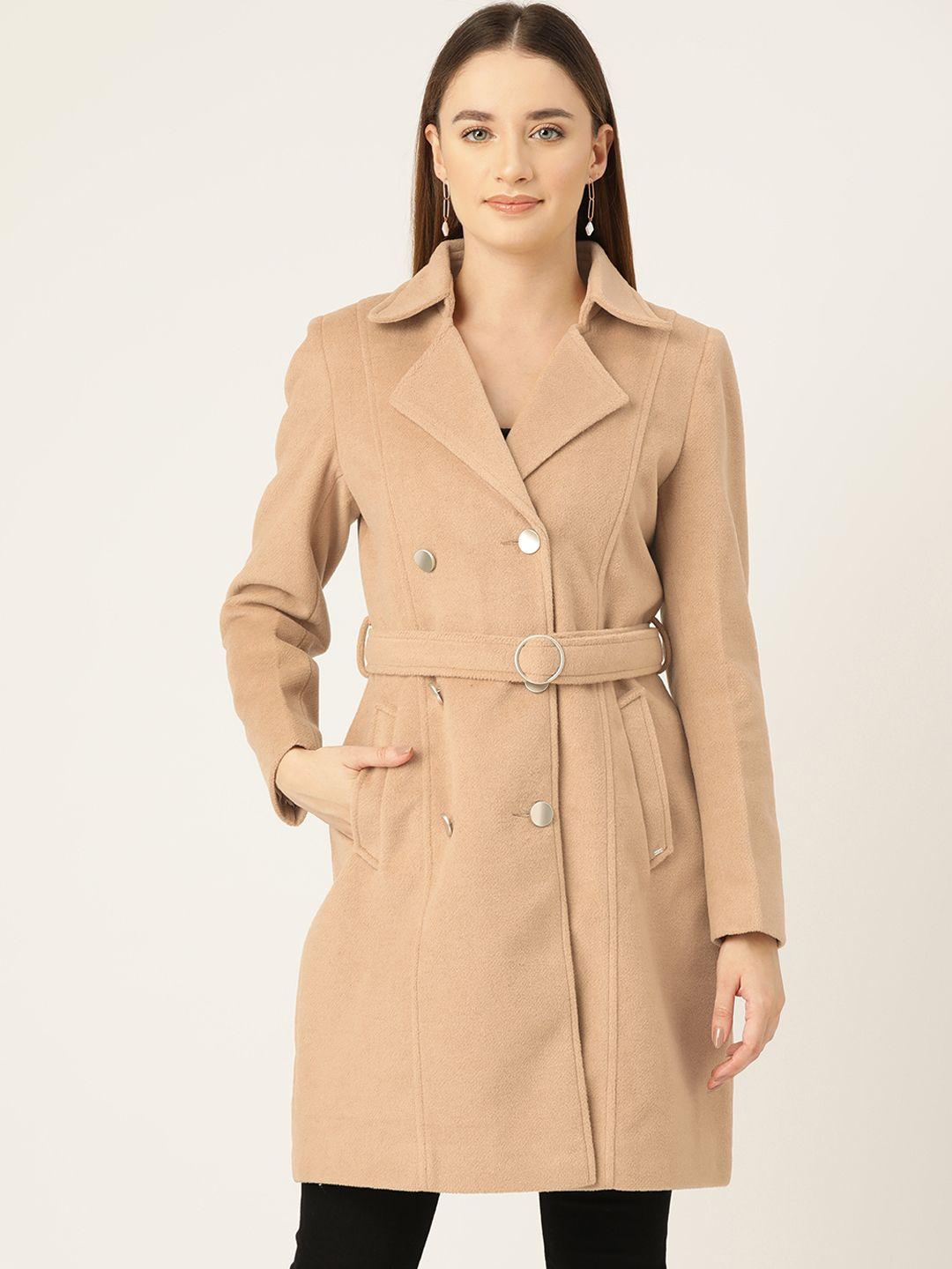 okane notched lapel collar double-breasted belted longline over coat