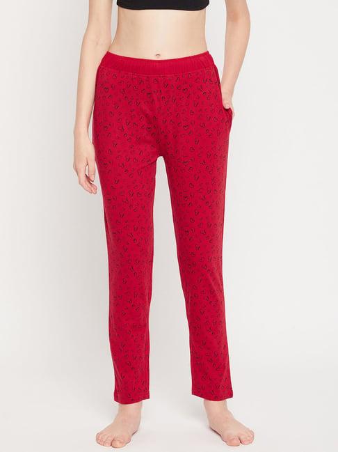 okane red printed lounge pants