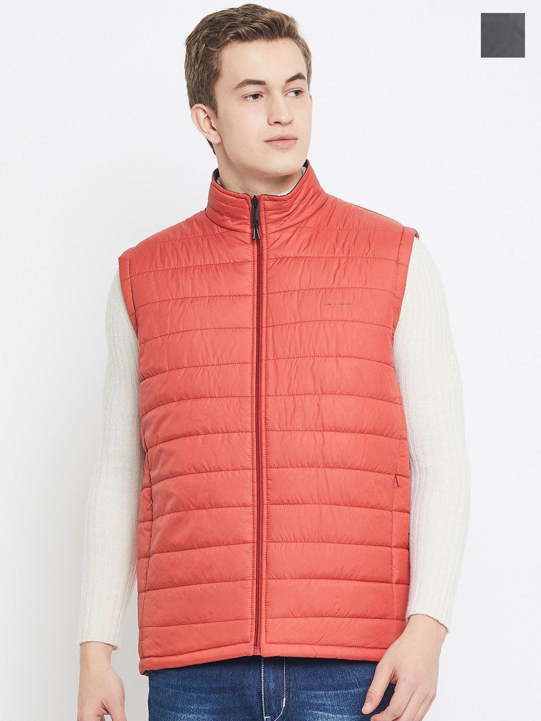 okane reversible mock collar padded jacket