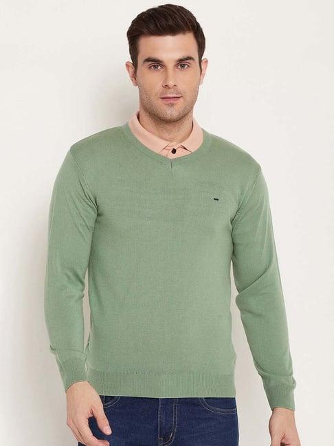 okane sage green regular fit sweater