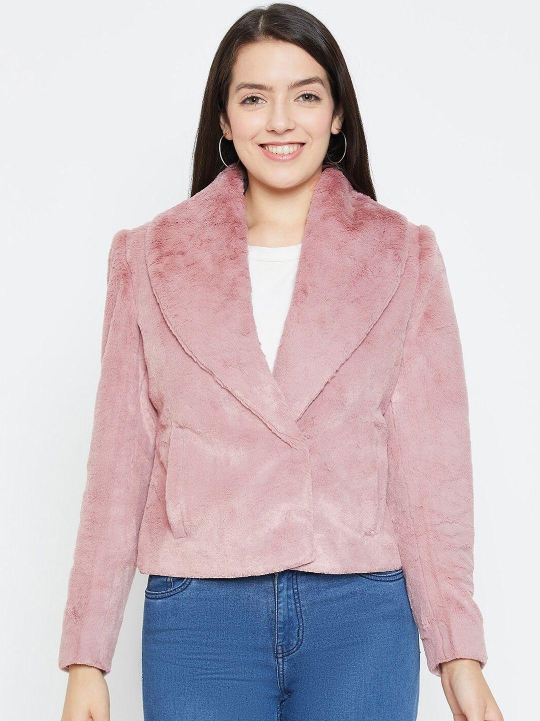 okane single breasted shawl collar faux fur overcoat