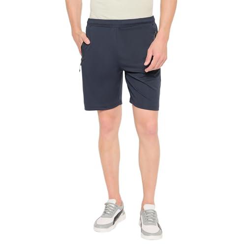 okane solid cotton blended shorts grey