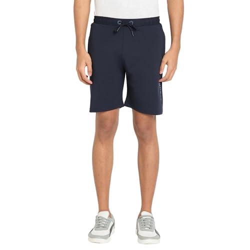 okane solid cotton blended shorts navy