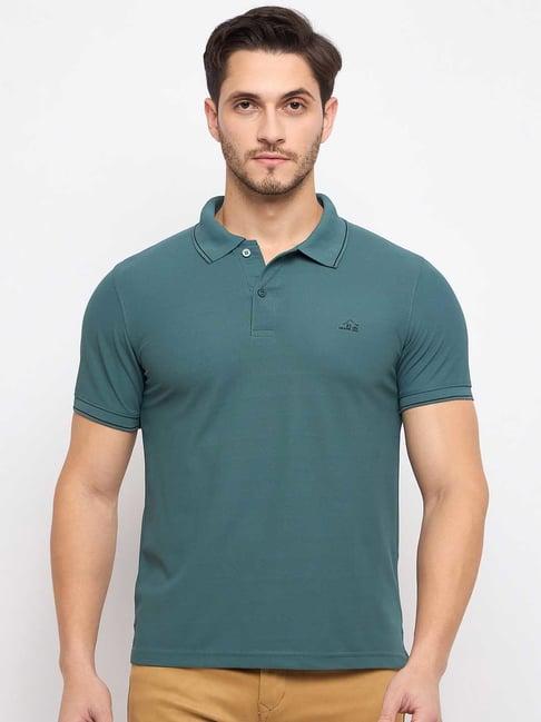 okane teal regular fit polo t-shirt