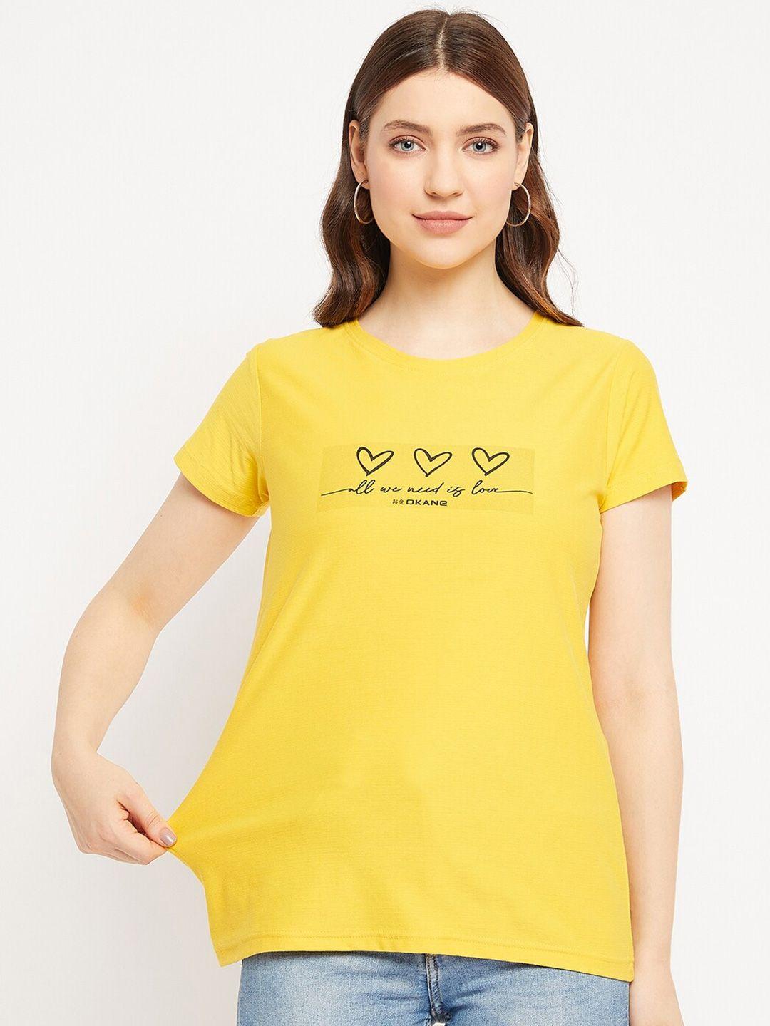 okane typography printed cotton t-shirt